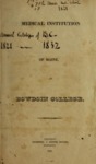 Bowdoin College - Medical School of Maine Catalogue  (1821 Feb)