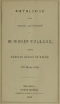 Bowdoin College Catalogue (1854 Fall Term) by Bowdoin College