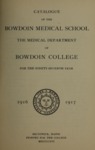 Bowdoin College - Medical School of Maine Catalogue  (1916-1917)