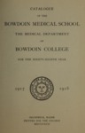 Bowdoin College - Medical School of Maine Catalogue (1917-1918) by Bowdoin College