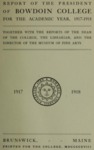 Report of the President, Bowdoin College 1917-1918 by Bowdoin College
