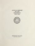 Report of the President, Bowdoin College 1991-1992